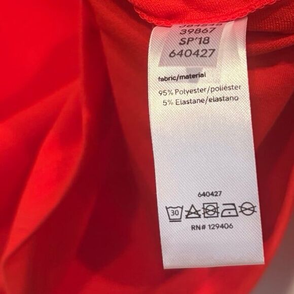 Venus Red Ruffle Neckline Top Size Medium - Picture 7 of 8